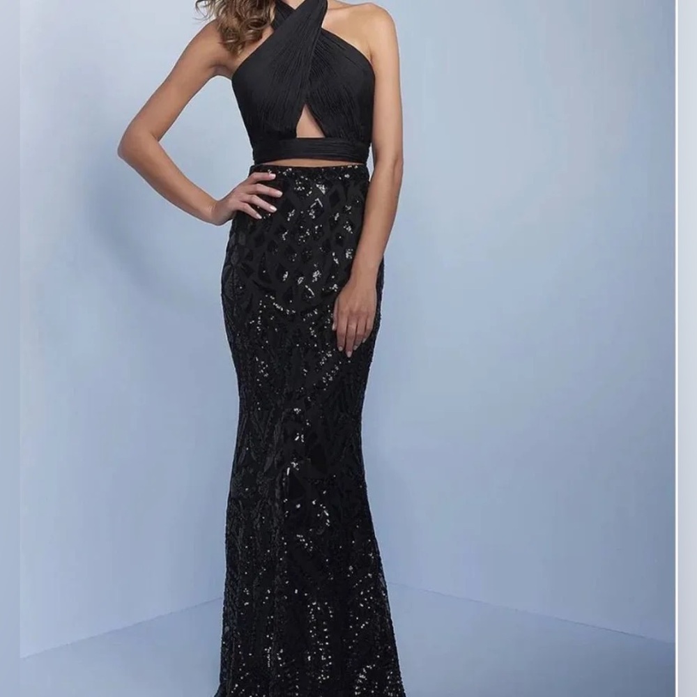 Splash Black Halter Two Piece Dress
